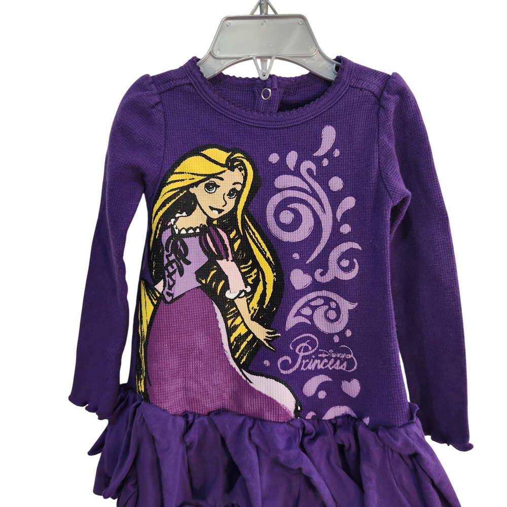 Disney Store Princess Rapunzel Purple Long‎ Sleeve Ruffle Top Toddler 3T
